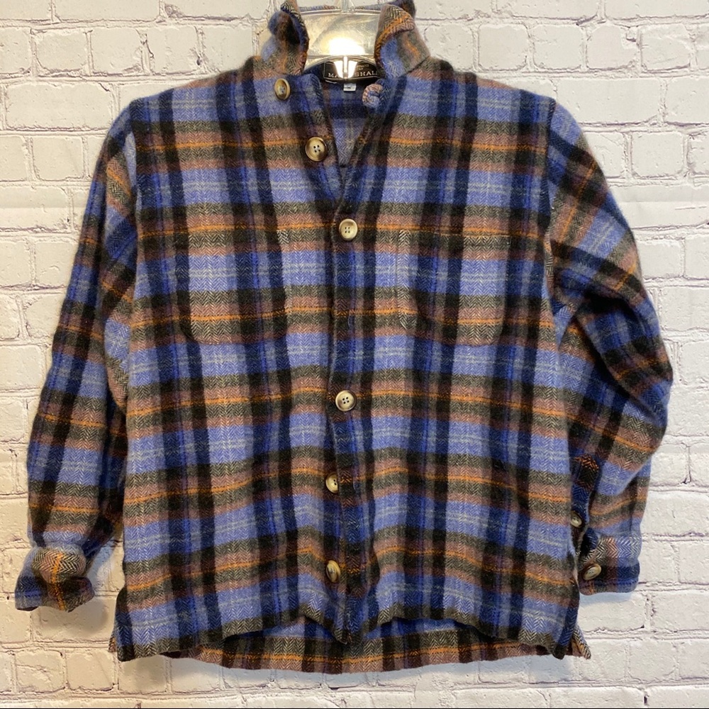Mark Shale Plaid Sz S Wool Button Up Long sleeve